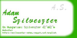 adam szilveszter business card